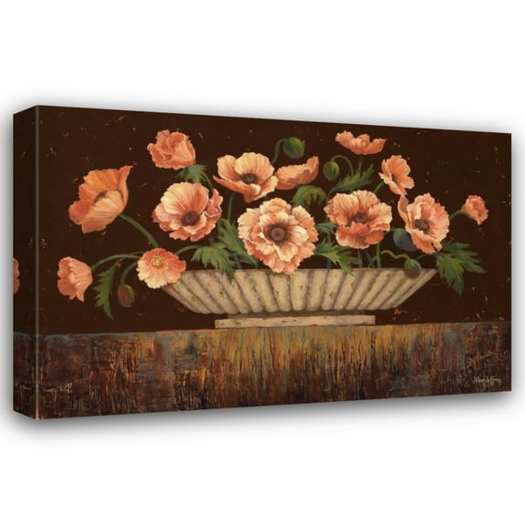 Jillian Jeffrey 32x23 Gallery Wrapped Canvas Wall Art Titled - Elegant Poppies