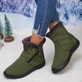 thumbnail image 2 of Army Green Women'S Winter Snow Boots With Plush Fleece Lining, Round Toe, Side Zipper, Flat Sole For Cold Weather Warmth, 2 of 6