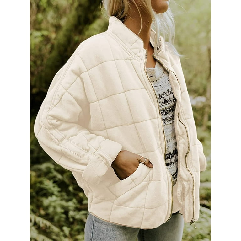 Cream quilted deals coat
