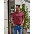 thumbnail image 4 of COOFANDY Men' Collared Shirts Short Sleeve Casual Polo T Shirt Summer Golf Shirts Classic Stylish Tees, 4 of 6