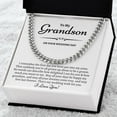 thumbnail image 3 of Grandson Wedding Day Gift, Gift for Groom from Grandma, To My Grandson on His Wedding Day, Heartfelt Gift for Grandson, Cuban Link Chain, Stainless Steel or Yellow Gold, Message Card & Gift Box, 3 of 5