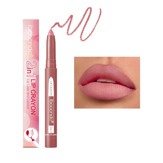 Weiqiqre Vente Crayon à Lèvres Deux en un Durable Mat Bouche Stylo Rouge Crayon à Lèvres Rotatif 1g