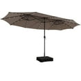 thumbnail image 4 of Topbuy 15' Outdoor LED Patio Double-Sided Umbrella w/Base Coffee, 4 of 8
