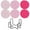 Pink, variant on Cotton Woven Round NonSlip Table Insulation Coasters Set of 6 with Holder, Heat and Liquid Resistant for Kitchen Countertops, Easy to Clean and GiftReady