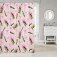 thumbnail image 2 of Manfei Green Cucumber Cartoon Shower Curtain 72Wx84L,Fashion Bowknot Bathroom Shower Curtain, 2 of 5