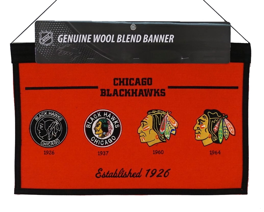 Chicago Blackhawks NHL LARGE 22x14 Wall Hanging Logo Banner featuring
