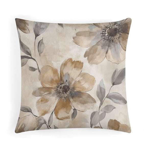 Pillows Flowers Chinoiserie Seasonal Leaves Decorative Throw Pillow Covers Vintage Floral Decorative Outdoor Pillow Cover for Sofa Car Couch Living Room Bedroom 16"x16"