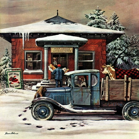 UPC 733520000020 product image for Marmont Hill Rural Post Office At Christmas Stevan Dohanos Painting Print On Can | upcitemdb.com