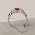 thumbnail image 3 of HeartsAndYou 1ct Natural Ruby & Diamond Engage Ring Tension Set Trilogy 14k SOLID White Gold, 3 of 8