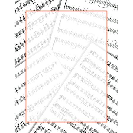 Great Papers! Sheet Music Letterhead Stationery Letterhead, 8.5" x 11", 80 sheets, Inkjet and Laser Printer Compatible