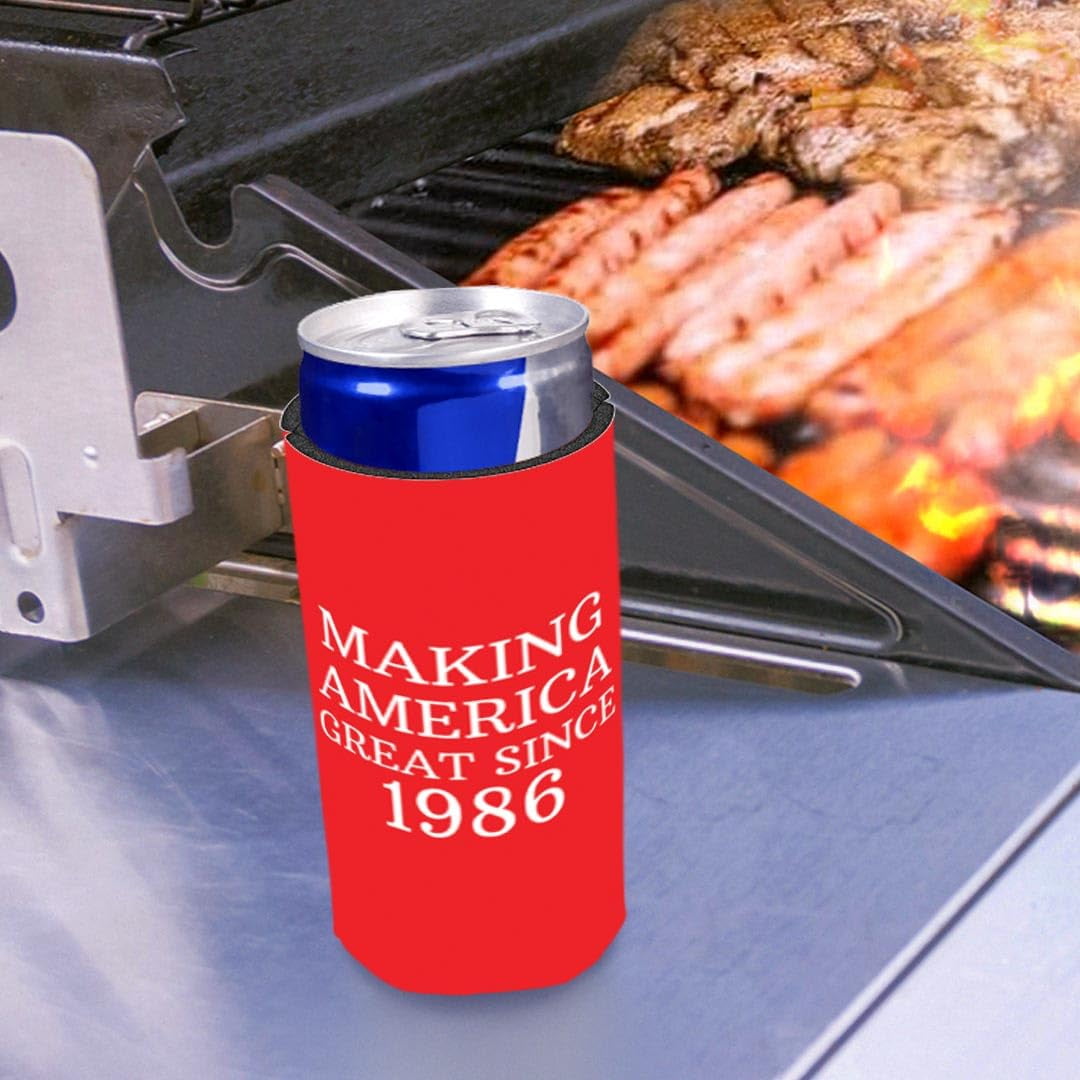 40th Birthday Coolie Making America Great Since 1986 12-Pack Ultra Slim Can Thermocoolers