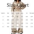 thumbnail image 3 of Szluipve 2 Piece Sets for Women 2 Piece Tracksuit V‑Neck Drawstring Hoodie Top High Waist Pleated Wide Leg Pants Set Casual Loose Matching Loungewear Outfit With Pockets Dark Gray M, 3 of 7