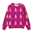 thumbnail image 3 of Christmas Boys Girls Sweater Kids Crewneck Long Sleeve Pullover Knit Tops,Relaxed Warm For Festival School Wear,Pink,13-14 Years, 3 of 6