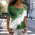 thumbnail image 2 of Gibobby Playera Corte clásico para MujerLas la moda del verano rematan la camiseta floja la impresión las mangas del cuello inclinado(B,G), 2 of 5