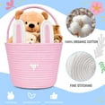 thumbnail image 4 of CHENGDAO Woven Storage Basket with Removable Bunny Ears, Foldable Storage Basket, Pink, 4 of 8