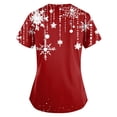 thumbnail image 3 of Stralyhd Christmas Scrubs for Women Christmas Tree Print Nursing Uniform V Neck Short Sleeve Plus Size Soft Xmas Shirt with Pockets Red M, 3 of 3