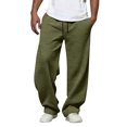 thumbnail image 2 of LWavelet Men's Vertical Striped Wide Leg Joggers - Drawstring Waist Soft Fabric Trendy Casual Daily Pants Army Green L, 2 of 5