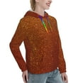 thumbnail image 6 of Salouo Orange Glitter Pattern Hoodie Sweatshirts for Women, Autumn Pullover Hoodie Workout Sweat Women's Long Sleeve Preppy Sweatshirts-XX-Large, 6 of 7