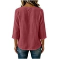 thumbnail image 5 of cocolona Womens Summer Tops 3/4 Sleeve Crew Neck Shirts Dressy Casual Loose Pullover Blouses, 5 of 5