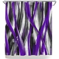thumbnail image 5 of Geometric Shower Curtain Modern Abstract Shower Curtain Bathroom Decor Polyester Fabric, 72x72inch (Purple and Grey), 5 of 5