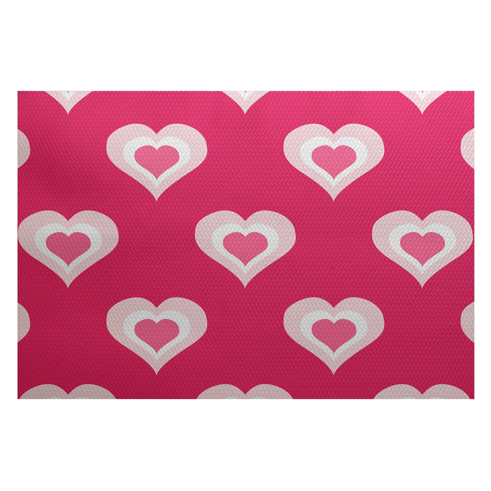 E By Design Two Tone Hearts Indoor/Outdoor Rug