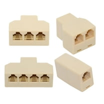 JSER 4pcs/lot 1-in-2-out 1-to-3 1-to-4 Way Outlet 6P4C RJ11 RJ12 Telephone Phone Modular Jack Line Splitter Adapter Extender