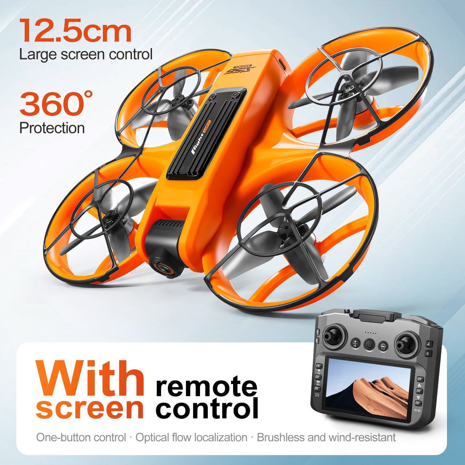 Drone with 6Inch Screen, Remote Control Brushless Motor And Cool LED Lights Drones 2.4G RC Quadcopter with Storage Card, Remote Control Toys Gifts