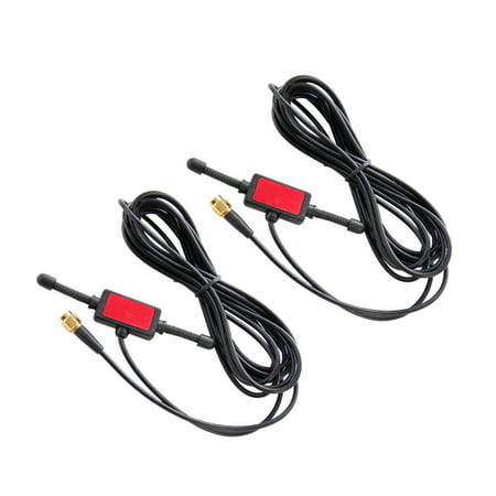HQRP 2-Pack Wired External Antennas 433Mhz GSM 2dbi SMA plug 3m with CMMB Patch Aerial for Spring Antenna Arduino Robot Wireless RF Transceiver Module CC1101 CC1101 433MHz + HQRP UV