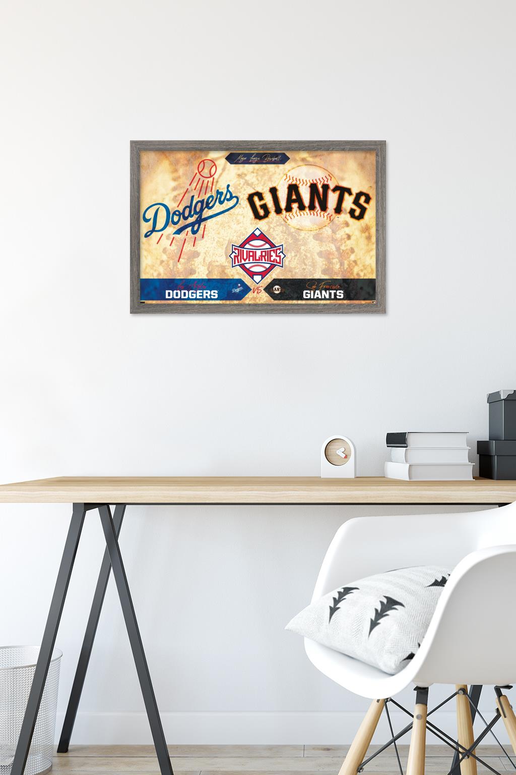 MLB Rivalries - Los Angeles Dodgers vs San Francisco Giants Wall Poster, 14.725" x 22.375" Framed