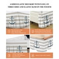 thumbnail image 5 of Nautical Anchor Bed Skirt California King Size 18" Drop Beige and White Striped Ruffled Wrap Around Bed Skirts Adjustable Elastic Bedskirt Dust Ruffle for California King Size Bed, 5 of 7