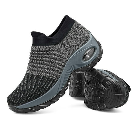 

Elegant Choise Women s Tennis Shoes Non-Slip Breathable Walking Shoes Size 10 Gray