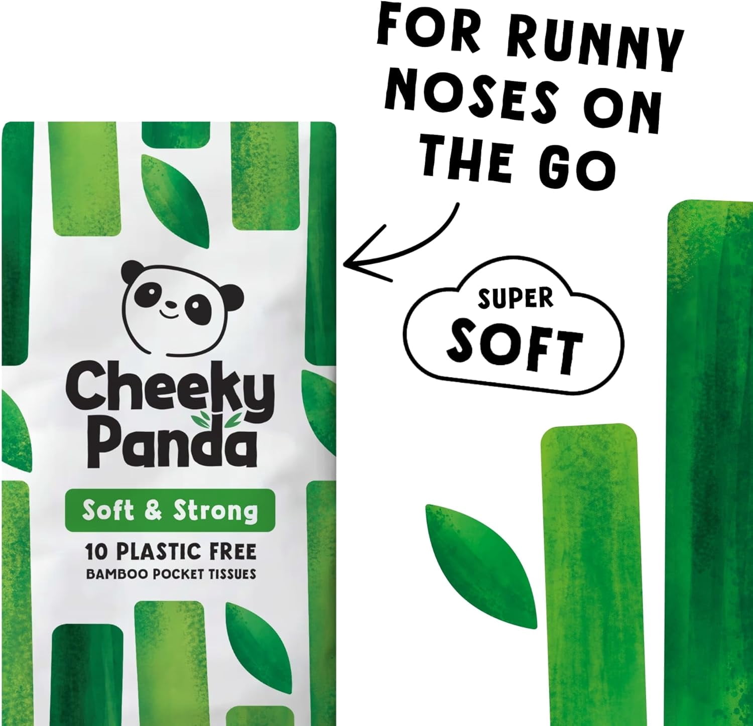 Bamboo Facial Tissue | 14 x Plastic Free Travel Tissue Packs | 140 Super Soft Pocket Tissues