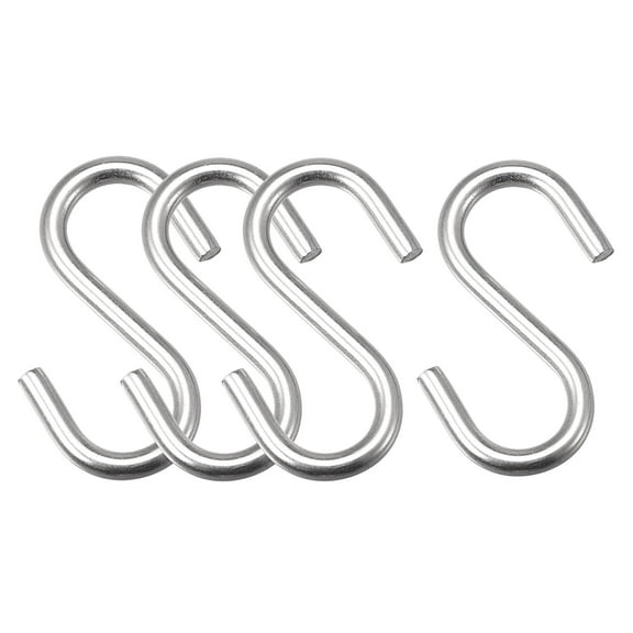 Uxcell S Hooks 2.28" Long Stainless Steel Hanger for Hanging Objects 4Pack
