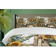 thumbnail image 5 of Ambesonne Rustic Duvet Cover Set, Vintage Farm Pig and Horse, Queen, Mustard Green Taupe, 5 of 6