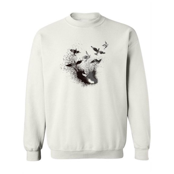 Birds Grunge Composition Sweatshirt Women -Image by Shutterstock, Female XX-Large
