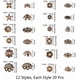 thumbnail image 2 of 1 caja de 240 tapas espaciadoras de 12 estilos, estilo vintage, de bronce, de aleación de metal, con flores y espaciadores sueltos., 2 of 9