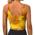 thumbnail image 4 of Goofa 3D Sunflowers Printed Sports Bras for Women, High Impact Running Bra Workout Crop Tank Tops Longline Sports Bra Push up-XX-Large, 4 of 9