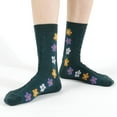 thumbnail image 6 of Women Crew Socks | 4-6 Pairs Flower Graphic Rainbow Striped Design Polka Dot Heart Leopard Pattern Cotton Socks | US 6-8, 6 of 6