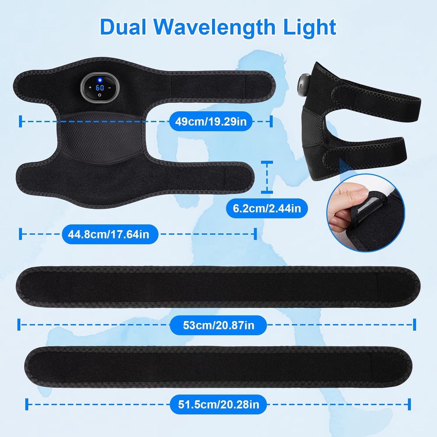 Knee Massager with Heat and Vibration Massage, Knee Brace Pain Relief for Joints Elbow Shoulder Ligament and Muscles Injuries, Two Adjustable Straps, Suit for Family Home