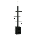 thumbnail image 2 of PawHut Cat Tree Floor to Ceiling Condo w/ Jute Scratching Post Dangling Ball Adjustable 86.5" H -96.5" H, gray, 2 of 8