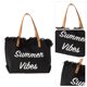 thumbnail image 1 of Bolso Lona Gran Capacidad Con Letras Bordadas Bolso Mano Bolso Mujer Bolso Playa Tejido, 1 of 8