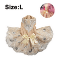 thumbnail image 2 of Dog Dress for Medium Dog Girl: Cute Puppy Clothes Princess Tutu Dress with Bowknot Summer Sleeveless Sequin Dog Dresses for Doggie Birthday Wedding Parties Apparel - Champagne, 2 of 5