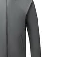 thumbnail image 5 of Men Solid-Color Fashionable Zipper Pocket Double-sided Detachable Hat Long Sleeve Hooded Casual Outwear Jacket Gray L, 5 of 5