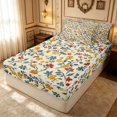 thumbnail image 3 of Erosebridal Cartoon Blossom Zipper Twin Comforter Sets with Fitted Sheet and 2 Pillowcases, Groovy Floral Zipper Bedding Set, Reversible, Rust Blue, Reversible, 3 of 7