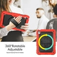 thumbnail image 3 of XYX For iPad (A16)11th /10th Generation 11/10.9 inch 2025/2022 Case, 360 Rotating Shockproof Cover with Stand, Screen Protector, Shoulder Strap, Red, 3 of 7