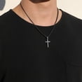 thumbnail image 5 of Cross Necklace for Men - 2Pcs, 3Pcs Silver Black Gold Stainless Steel Cross Pendant Necklace for Men Women Teen Jewelry Gifts, 5 of 8