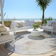 thumbnail image 3 of Dalyn Rugs Machine Washable Indoor/Outdoor Chantille Ivory 8' x 8' Round Rug, 3 of 7