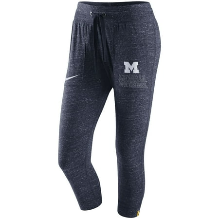 Michigan Wolverines Nike Women's Gym Vintage Capri Pants - Heathered Navy