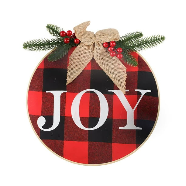 Naiovety Letrero de puerta colgante de Navidad con letra JOY, de placa de casa hermosa, decoración de de Navidad exquisita para entrada de Kits de decoración para fiestas Naiovety HA016991-00