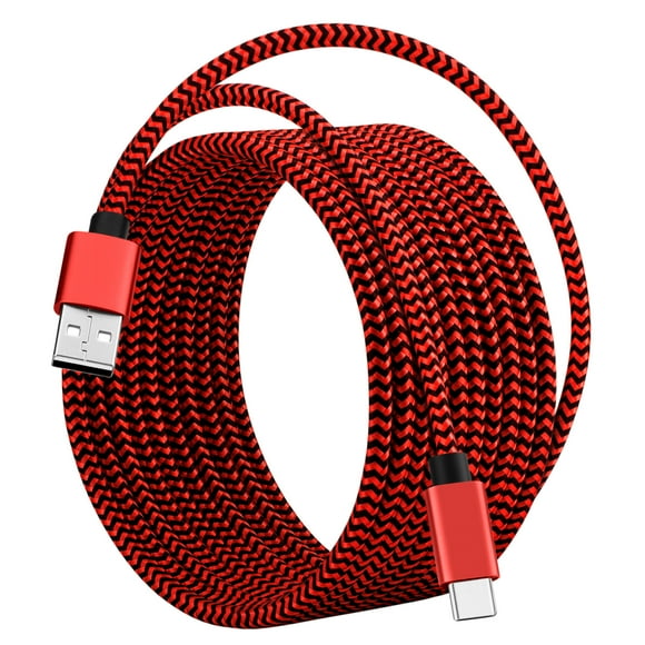 USB Type C Cable 3A Fast Charge Cord 15FT, ROFAY Quick Sync Charging USB A to USB C Charger Cable Compatible with iPhone 16/15 Series, Galaxy S22/S22+/S22 Ultra,Galaxy S21 S20 Note Pixel PS5, Red